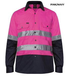 MENS - OPEN FRONT WORKSHIRT WITH 3M TAPE - RM1050R