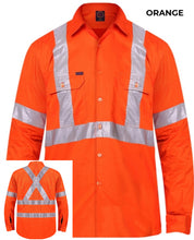 Load image into Gallery viewer, MENS - OPEN FRONT "X BACK" WORKSHIRT WITH 3M TAPE - RM106XR