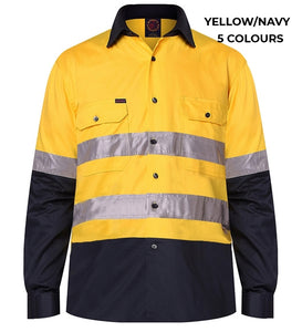 MENS - OPEN FRONT WORKSHIRT WITH 3M TAPE - RM1050R