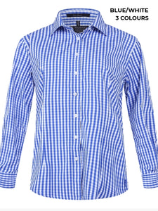 LADIES - PILBARA CHECK COTTON WORKSHIRT - RMPC003