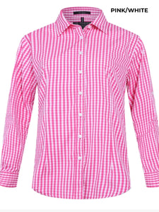 LADIES - PILBARA CHECK COTTON WORKSHIRT - RMPC003