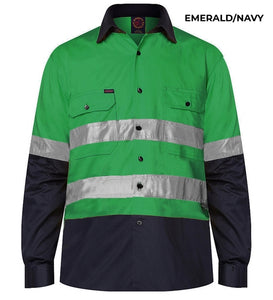 MENS - OPEN FRONT WORKSHIRT WITH 3M TAPE - RM1050R