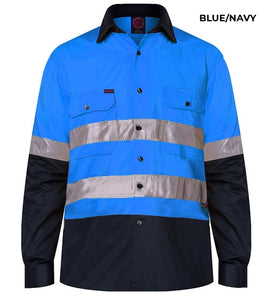 MENS - OPEN FRONT WORKSHIRT WITH 3M TAPE - RM1050R