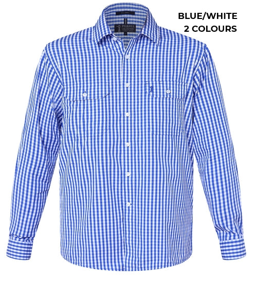 MENS - PILBARA CHECK COTTON WORKSHIRT