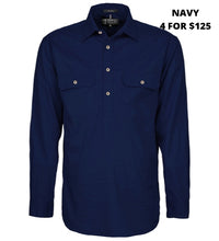 Load image into Gallery viewer, MENS - PILBARA NAVY WORKSHIRT - CLOSED OR OPEN FRONT
