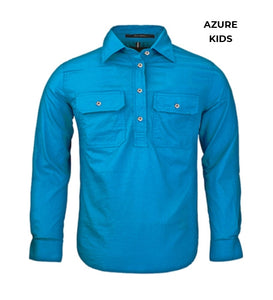 KIDS - PILBARA CLOSED FRONT WORK SHIRT RM400CF