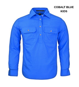 KIDS - PILBARA CLOSED FRONT WORK SHIRT RM400CF