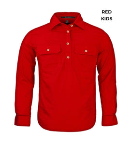 KIDS - PILBARA CLOSED FRONT WORK SHIRT RM400CF